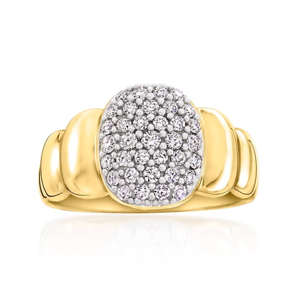 Ross-Simons 0.50 ct. t.w. Lab-Grown Diamond Puffy Cluster Ring in 18kt Gold Over Sterling, Women's, Adult