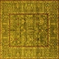 thumbnail image 1 of Ahgly Company Indoor Square Oriental Yellow Industrial Area Rugs, 5' Square, 1 of 4