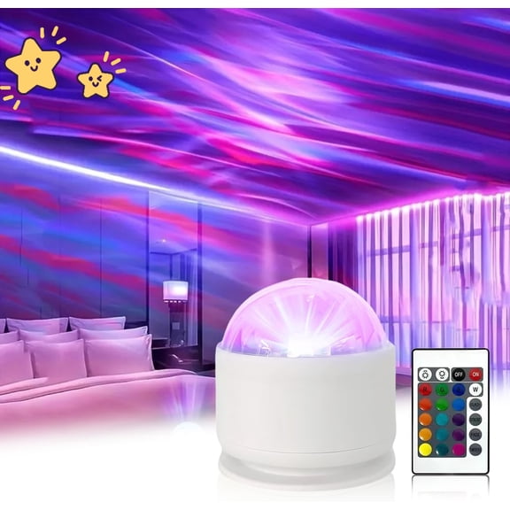 3D Ocean Lamp, Water Ripple Projector Light, 2026 New Galaxy Projector, Versatile Aurora Night Light for Bedroom, Decorative LED Night Lamp for Home Decor, Remote Control Projectors (16color)