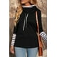 thumbnail image 4 of ABPHQTO Sudadera de mujer con cuello alto y empalme a rayas, 4 of 5