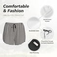 thumbnail image 4 of Balery Houndstooth Black And White Pantalones cortos deportivos para mujer con forro y dos bolsillos, elásticos, para entrenamiento, gimnasio, yoga-Medium, 4 of 7