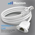 thumbnail image 6 of Maximm Cat6 Male to Female Ethernet Extension Cord, 3 Feet, White, [2 Pack] Oxygen-Free Pure Copper Conductors, Red Transparent RJ45 Shielded Male to Female Connectors with Screws, 6 of 8