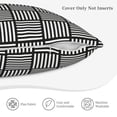 thumbnail image 6 of LNWH Black Minimalist Lines Throw Pillow Covers, Square Soft Linen Decorative Pillow Cases, 16"x16", 6 of 8