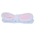 thumbnail image 4 of Diadema de limpieza facial para mujer, diadema elástica con decoración de orejas de conejo para SPA, maquillaje, cuidado de la piel, morado cielo, 4 of 10