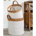 thumbnail image 2 of DecMode 16", 14", 13"W White Seagrass Handmade Two Toned Storage Basket with Handles, 3-Pieces, 2 of 8