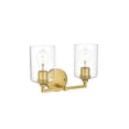 thumbnail image 6 of Living District Mayson 2-Light Iron & Glass Bath Sconce in Brass/Clear, 6 of 7