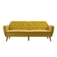 Novogratz Tallulah Memory Foam Futon and Couch, Mustard Yellow Velvet