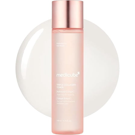 Medicube Triple Collagen Toner - Hydrolyzed, Atelo,  Soluble Collagen for Deep Hydration  Plump Skin - Fast-Absorbing Formula for All-Day Suppleness, Korean Skincare (4.73 fl.oz.)