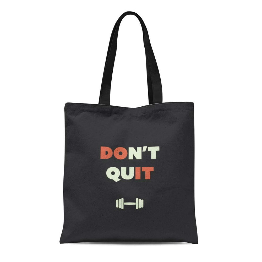 ASHLEIGH Canvas Tote Bag Don Quit Do It Inspirational Slogan Saying