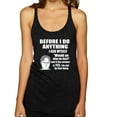 thumbnail image 1 of Wild Bobby, Office Dwight Quote Before I Do Anything, Pop Culture, Women Tri-Blend Racerback Tank Top, Vintage Black, Small, 1 of 4