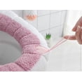 thumbnail image 5 of Funda para asiento de inodoro, 5 piezas, cojín para asiento de inodoro con lazo para colgar, almohadillas lavables suaves y cálidas para baño, 5 of 5