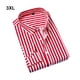 thumbnail image 5 of Qarigey Tamaño disponible Camisa de caballero elegante y de moda para viajes de ocio al aire libre Camisa a rayas clásica Camisetas rojo 3XL, 5 of 6