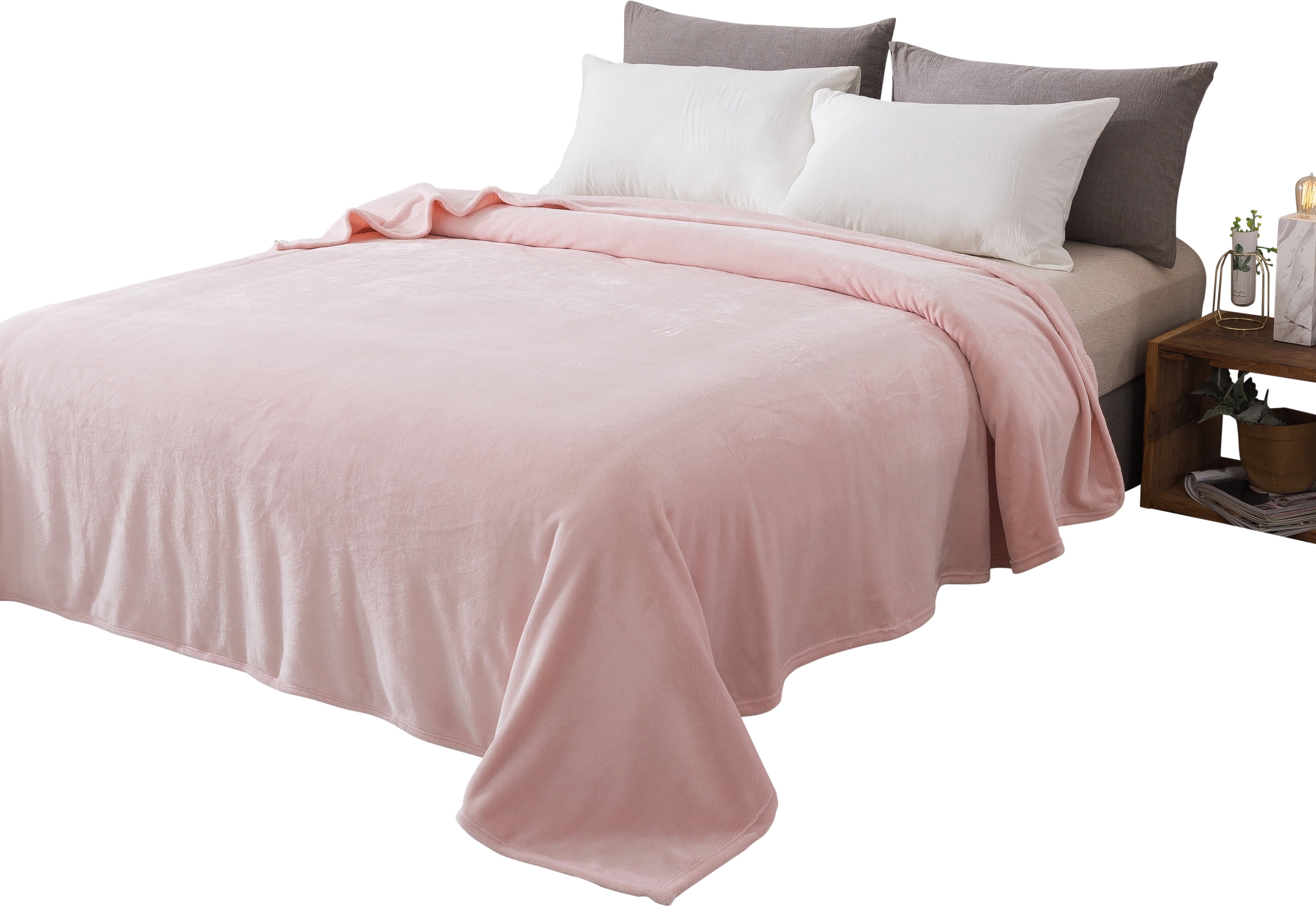 Style Basics Silky Soft Thick Plush Bed Blanket, Twin 60 X 90, Light
