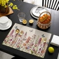 thumbnail image 3 of Spring Floral Placemats Set of 4, Watercolor Lavender Daisy Butterflies Beige Placemats for Dining Table, Place Mats for Kitchen Tabletop, Waterproof Wipeable Dining Table Mats Set, 3 of 9