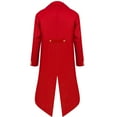 thumbnail image 4 of Rhuody Mens Winter Jacket Long Sleeve Long Steam Punks Tailcoat Jacket Gothic Vic Torians Striped Tuxedo Frock Coat Daily Outfits Red L, 4 of 6