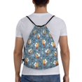 thumbnail image 2 of Kdxio Surf Shark Print Drawstring Backpack Bag,Waterproof Draw String Back Sack, Gym Drawstring Bags Swim Bag For Unisex, 2 of 9
