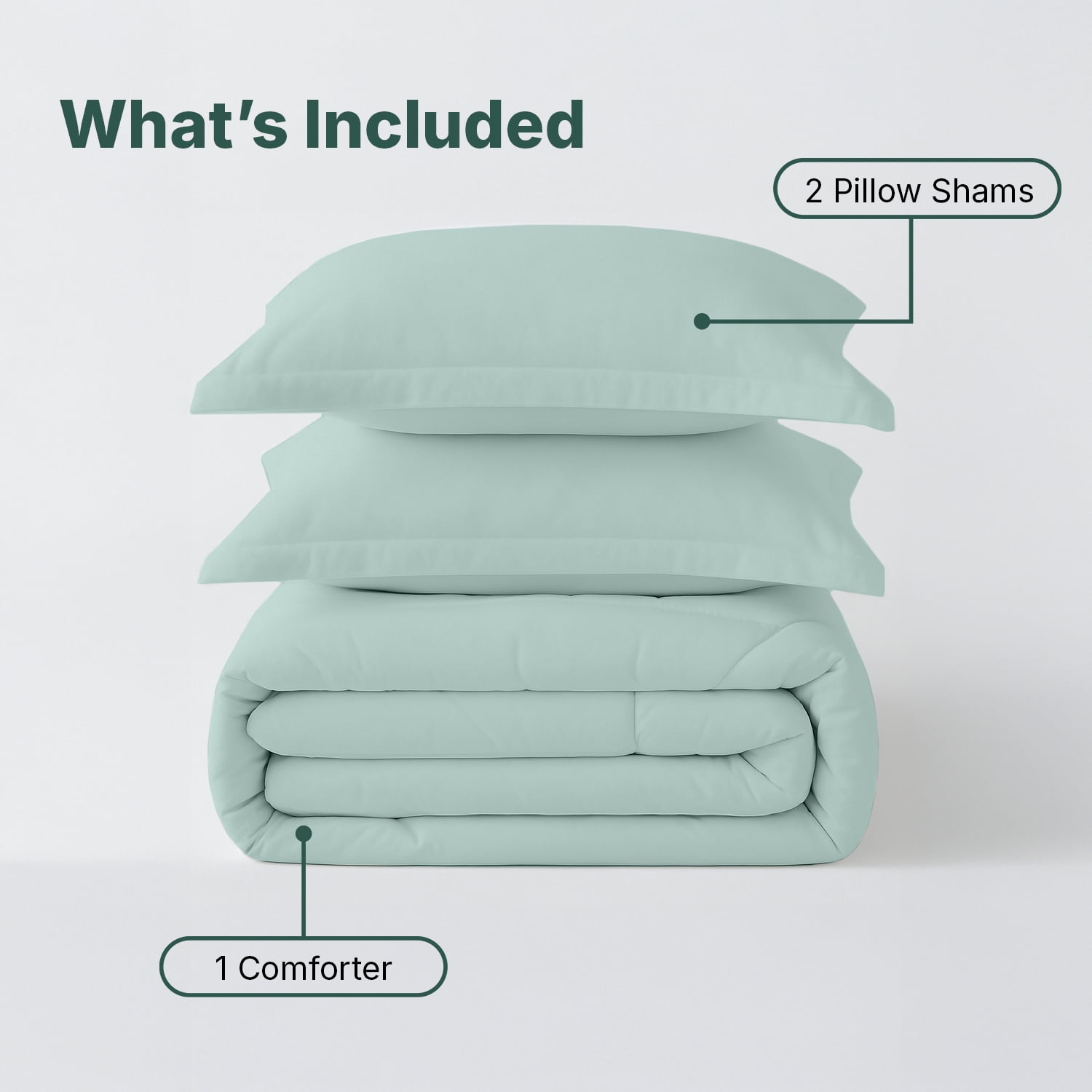 Beddora 3-Piece Ultra-Soft Comforter Set, All-Season, Wrinkle-Free, Lightweight Microfiber, Hypoallergenic – Queen Harbor Grey