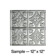 FASÄDE Traditional 1 Decorative Vinyl Glue Up Ceiling Panel in Brushed Aluminum (12X12 Inch Sample)