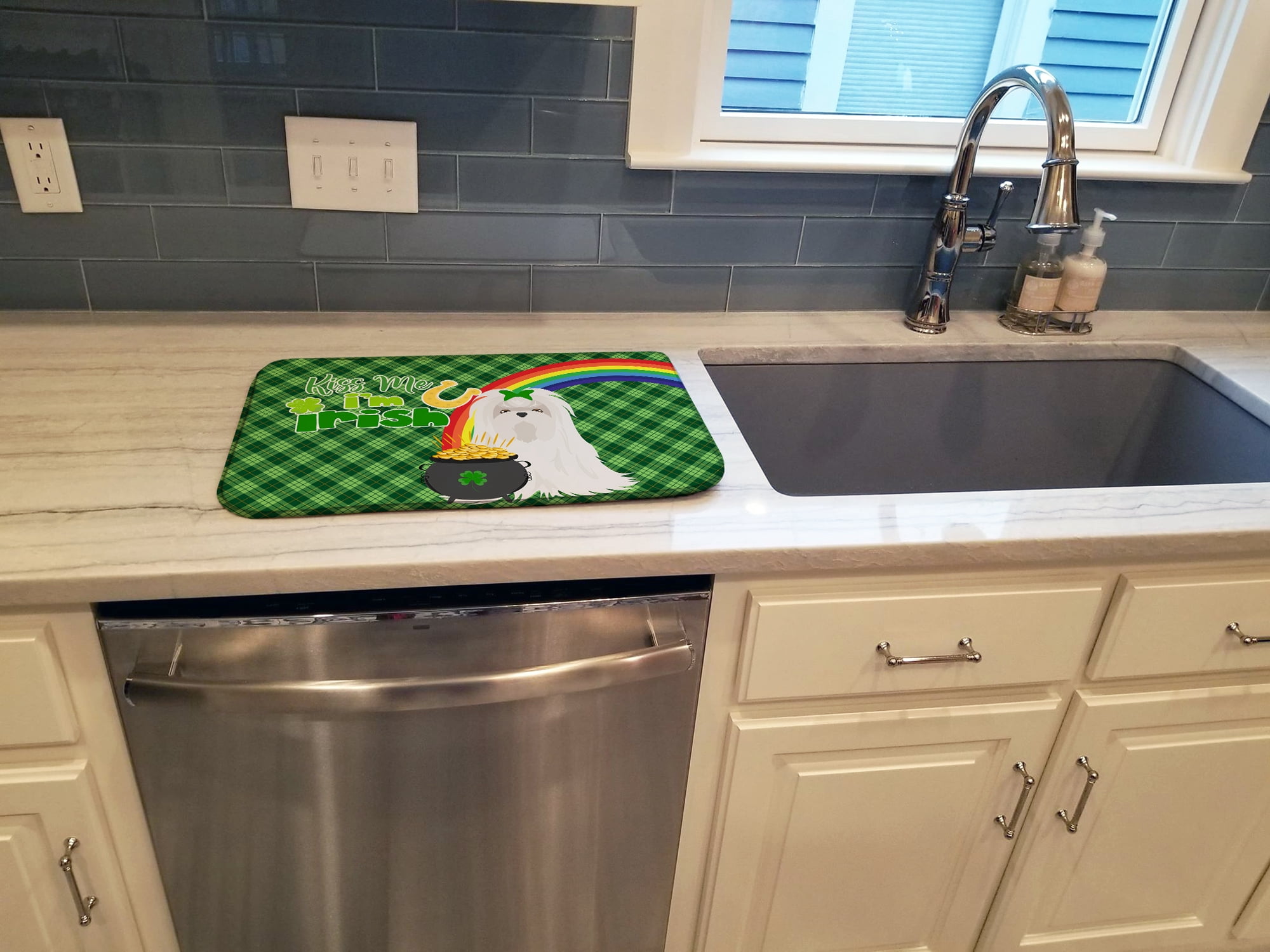 Maltese St. Patricks Day Dish Drying Mat