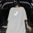 thumbnail image 3 of 2021 Summer New Couple Wear Summer Wear Reflective Dinosaur Print Short-sleeved Korean Version Loose Student Women's Clothing, 3 of 6