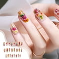 thumbnail image 4 of Transparent Realistic Flowers Press on Nails,Long Coffin Fake Nails Color Gorgeous Acrylic Glossy Glue on Nails,Reusable Winter False Nails for Women Girls Holiday Daily Appointment Wear 24pcs, 4 of 9