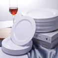 thumbnail image 3 of White Plastic Plates - Heavy Duty Disposable Plates for Party/Wedding - Include Dinner Plates and Dessert/Salad Plates, 3 of 4