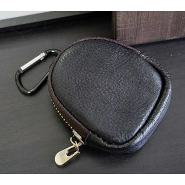 BERTDOMD Coin Pouch Keychain Wallet Pocket Round Change Pouch Small Wallet Storage Headphone Bag Cowhide Key Bag Mini Coin Purse Vintage Student Coin Pouch