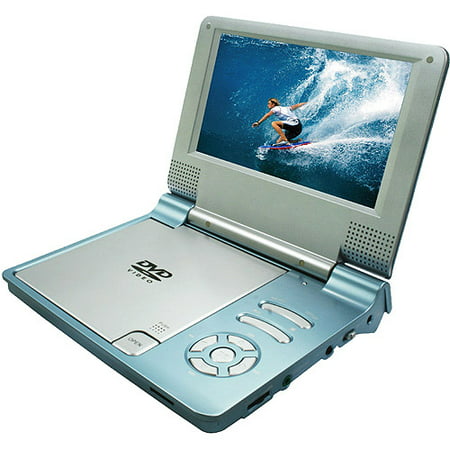 Sylvania SDVD7014 7" Portable DVD Player, Metallic Blue