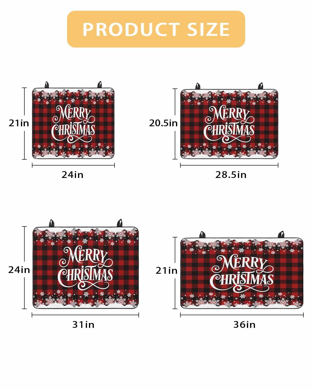 Large Induction Cooktop Protector Mat Christmas Stove Top Covers for Electric Stove, Xmas Red Black Buffalo Plaid Winter Snowflakes Decorative Stove Burner Cover Mats, Glass Top Stove Cover