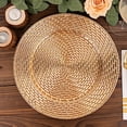 thumbnail image 4 of BalsaCircle 6 Metallic Gold 13 in Round Swirl Rattan Acrylic Charger Plates Party Events Tableware Decorations, 4 of 8