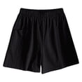 thumbnail image 5 of Linen Shorts for Women, Audhol Women's Summer Linen High Waisted Casual Thin Wide Leg Shorts Shorts for Women Black L, 5 of 5