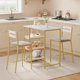 thumbnail image 1 of Yeshouse juego de comedor de 3 piezas con mesa compacta de hierro y madera negra, 2 sillas tapizadas en PU, resistente al agua y fácil de montar, ideal para espacios pequeños o apartamentos, 1 of 8
