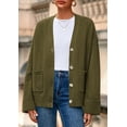 thumbnail image 3 of Suéter Cardigan PRETTYGARDEN Mujer 2025 Tejido Grueso Cuello en V, 3 of 8