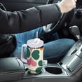 thumbnail image 4 of Yayeee 40oz Double-Wall Insulated Stainless Steel Tumbler with Handle Bottle, Purple Clover Pattern, 4 of 8