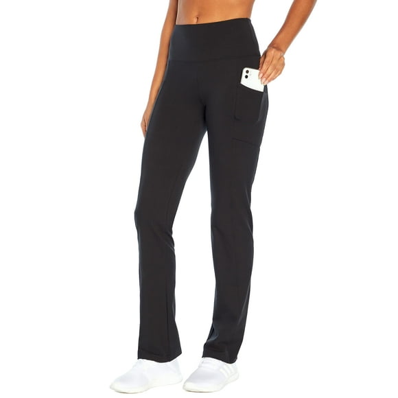 Marika Pantalon Bootleg Contrôle du Ventre pour Femmes, Noir, Grand