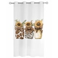 thumbnail image 2 of nqOlkjepod Outdoor Curtains for Patio Waterproof, Spring Sunflower Glass Bottle Outdoor Privacy Panels Grommet, Brown Bow Leopard Blackout Outside Curtains for Porch/Cabana/Pergola 54"x84", 1 Panel, 2 of 8