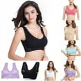 thumbnail image 2 of Comfortable Solid Color New Cross Side Buckle Without Rims Gathered Sports Underwear Sleep Bra Black 2XL, 2 of 6