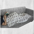 thumbnail image 6 of Sailboat Soft Flannel Fleece Throw Blanket, Scandinavian Style Boat Illustration and Hand Drawn Waves, Cozy Plush for Indoor and Outdoor Use, 50" x 70", Night Blue Pale Peach, by Ambesonne, 6 of 6