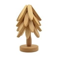 thumbnail image 2 of Salvamanteles de madera con forma de árbol, creativos y plegables, juego de manteles individuales con forma de árbol, posavasos de árbol de Navidad pa Haya 4 capas, 2 of 9