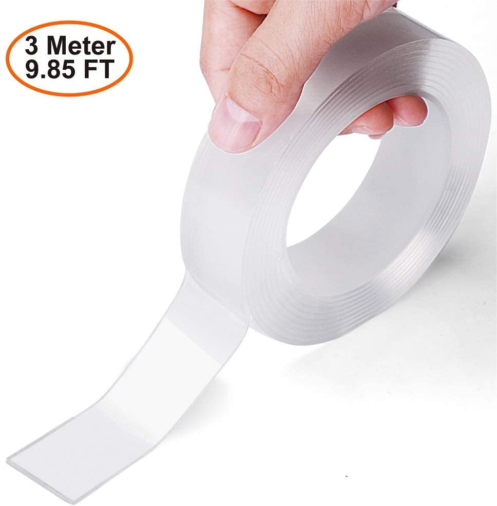 1/2 PCS 9.85Ft Adhesive Heavy Duty Double Sided Clear 2 Size Nano Gel Tape CA