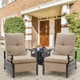 thumbnail image 3 of AECOJOY Adjustable Patio Reclining Lounge Chair with Cushions Set of 2-Beige, 3 of 9