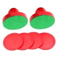 thumbnail image 4 of Empujadores y discos de hockey de aire Zulema Mangos de portería de juego familiar de fieltro verde de 96 mm rojo, 4 of 8
