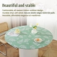 thumbnail image 6 of Tcwhniev Indoor Outdoor Patio Round Fitted Vinyl Tablecloth, Flannel Backing, Elastic Edge, Waterproof Wipeable PVC Table Cover, Green Leaf, for Table of 35-44’’ Diameter, 6 of 10