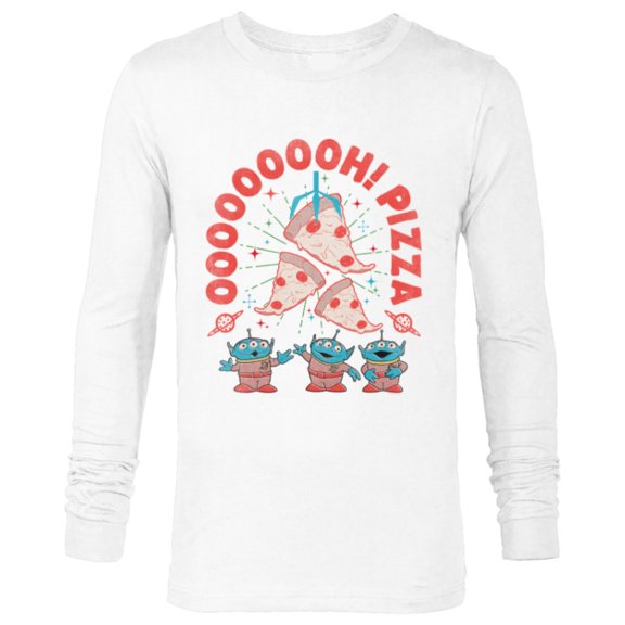 Disney and Pixar’s Toy Story Aliens Oooooh! Pizza Distressed - Long Sleeve T-Shirt for Men - Customized-White