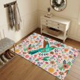 thumbnail image 2 of Washable Area Rugs 3x5 FT Turquoise Birds Rugs for Living Room Non-Slip Soft Low-Profile Rectangle Country Cartoon Colorful Flowers Herbs Large Rug Carpet for Bedroom Dining Room Home Decor, 2 of 8