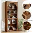 thumbnail image 3 of LEFHDA 71" Tall Bookshelf, 5-Tier Bookshelf, Farmhouse Arched Bookcase, Open Display Storage Shelf Adjustable Bookshelf for Home Office, Living Room(Walunt), 3 of 8