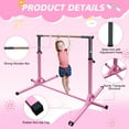 thumbnail image 2 of EUROCO Expandable Gymnastics Bar for Kids, Height Adjustable Horizontal Training Bar Home Gym, 2 of 7