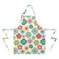 thumbnail image 2 of Pioneer Flower Floral Print Pattern Apron for Women and Men, Cotton Linen Waterproof with Pockets, Adjustable, 33x27 Inch for Kitchen, Gardening, BBQ, Salon, 2 of 6