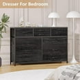 thumbnail image 6 of Black 10 Drawer Dresser,TV Stand Entertainment Center Fabric Storage Dressers Drawers for Bedroom, Hallway, Nursery, Closets, Steel Frame, Wood Top, 6 of 8