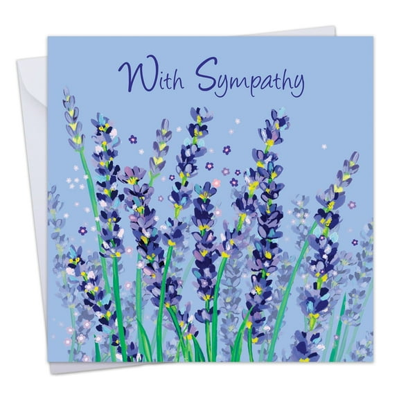 Twizler Sympathy Card - Lavender Floral - With Sympathy Card - Sorry For Your Loss - Thinking Of You
